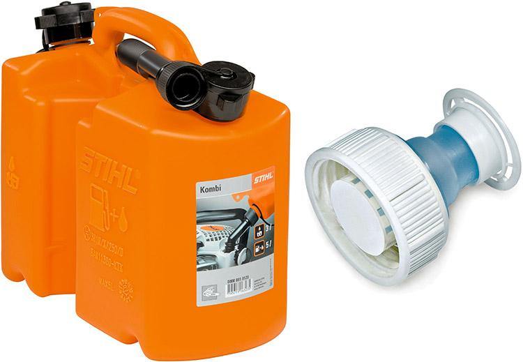 STIHL Kombi-Kanister Orange, für 5 L Kraftstoff und 3 L