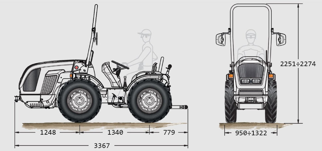 FERRARI Knicklenker-Traktor Cobram 60 AR Micro -Grundmaschine ohne Bereifung
