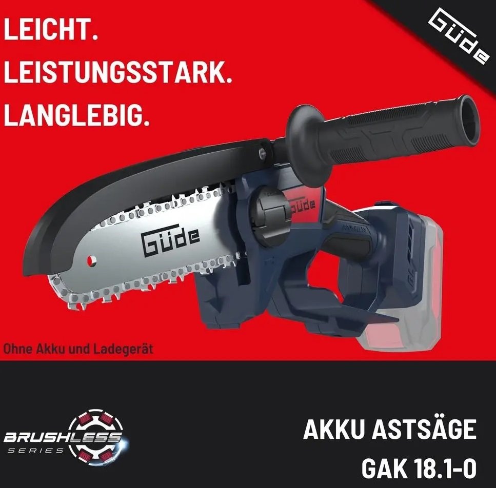 Güde Akku Minikettensäge GAK 18.1-0 ohne Akku und Ladegerät