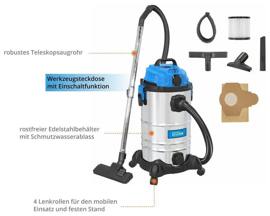 Güde Nass- und Trockensauger GNTS 30L