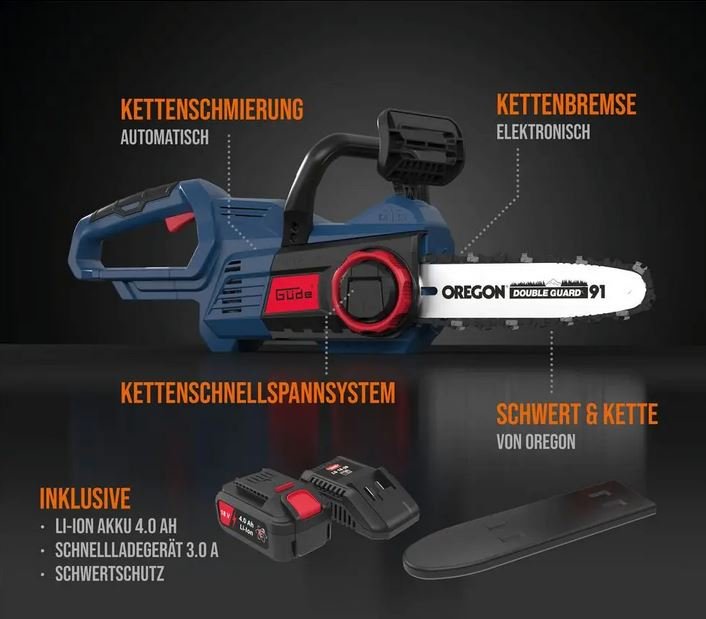 Güde Akku Kettensäge KS 18-401-30  - inkl. Akku und Ladegerät
