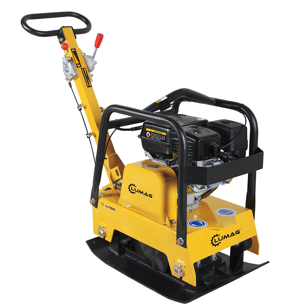 Lumag Benzin-Rüttelplatte RP 130 HPC inkl. Gummimatte u. Fahrwerk