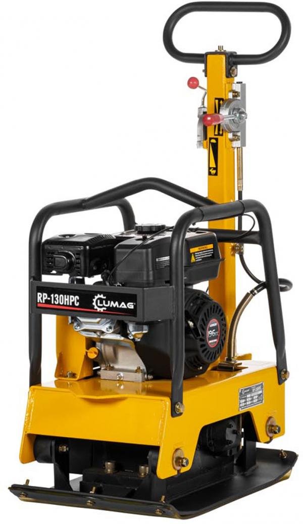 Lumag Benzin-Rüttelplatte RP 130 HPC inkl. Gummimatte u. Fahrwerk