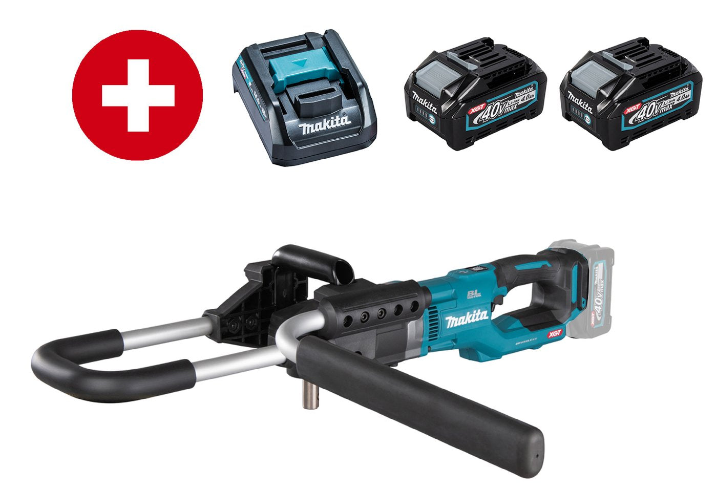 Makita Akku-Erdbohrer DG002GZ mit 2 x 4 Ah Akku und Ladegerät