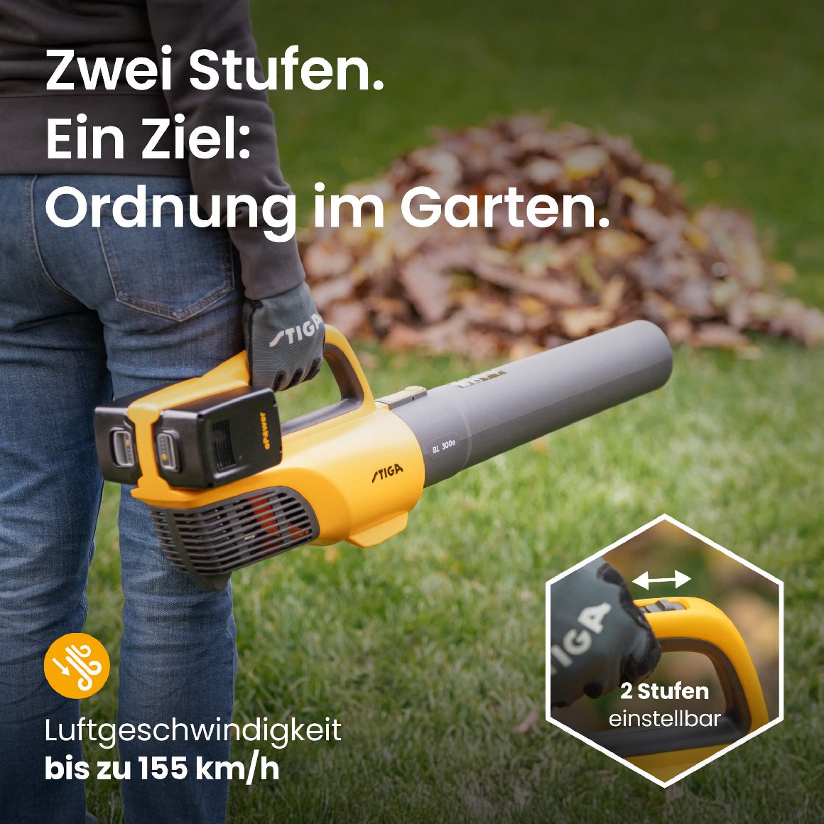 Stiga Akku Laubbläser BL 300e Kit Inklusive 2x 20V ePower-Akkus