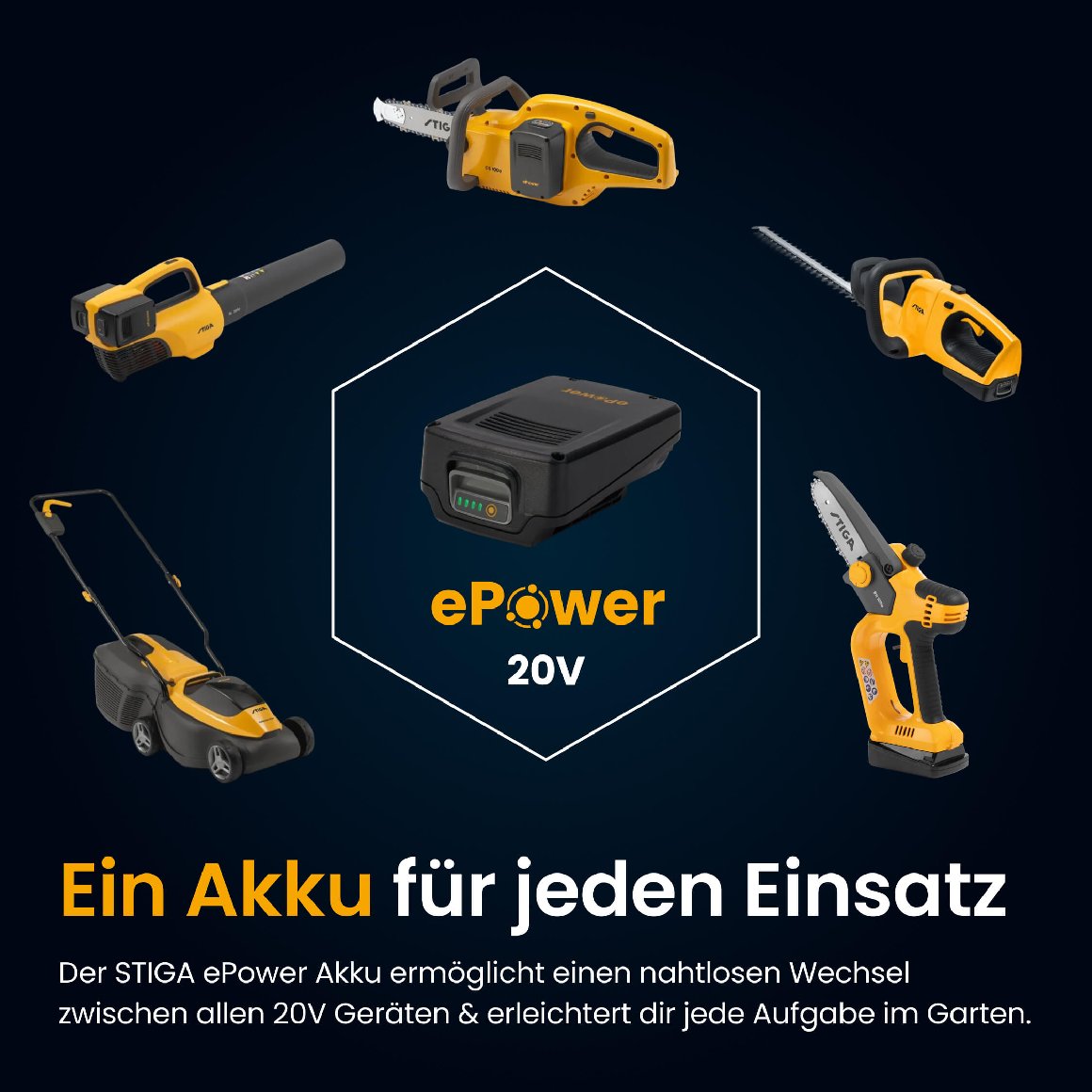 Stiga Akku-Heckenschere HT 300e Kit mit 2 x 2 Ah Akku und Ladegerät