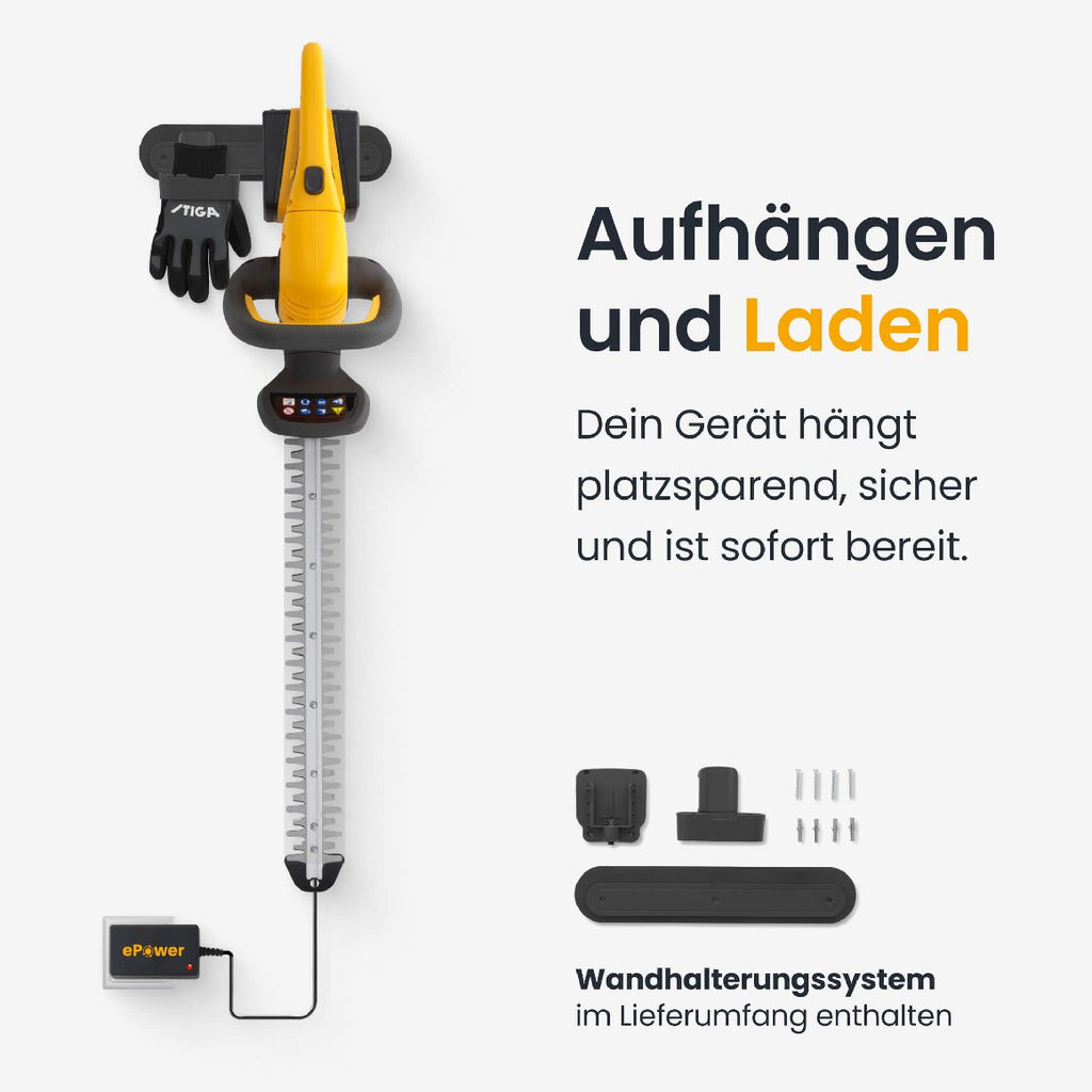 Stiga Akku-Heckenschere HT 300e Kit mit 2 x 2 Ah Akku und Ladegerät