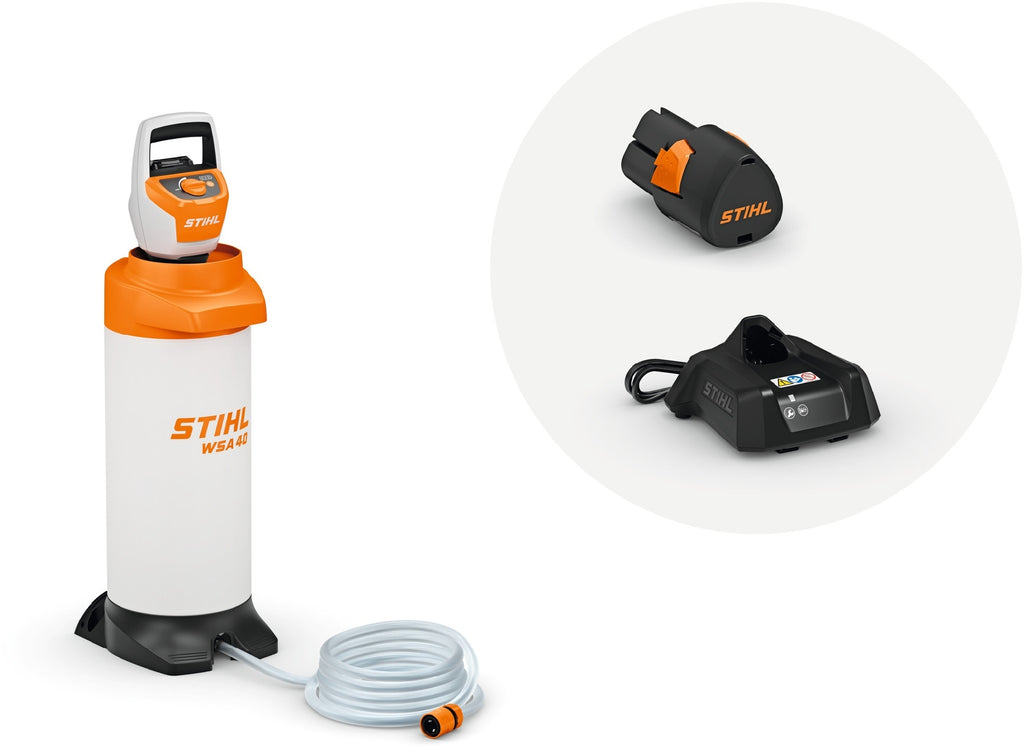 STIHL Akku-Wasserbehälter WSA 40 Set mit Akku AS2 und Ladegerät AL1