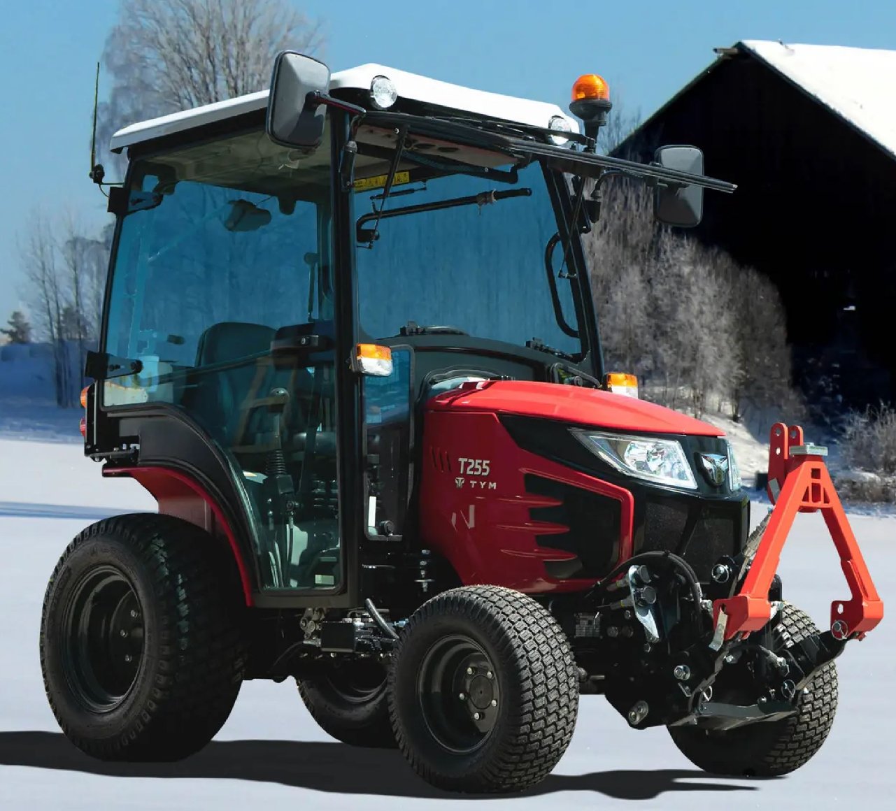 Tym Allrad-Kompakttraktor T255 HST mit Winterpaket Kabine, Schneeschild und Streuer