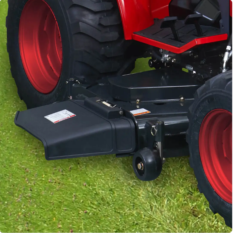 Tym Allrad-Kompakttraktor T255 mit Rasenbereifung, 153cm Zwischenachsmähwerk und Frontlader