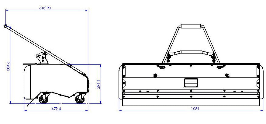 Zipper Schmutz- und Schneekehrmaschine ZI-KM1000 mit Schneeschild & Auffangbehälter