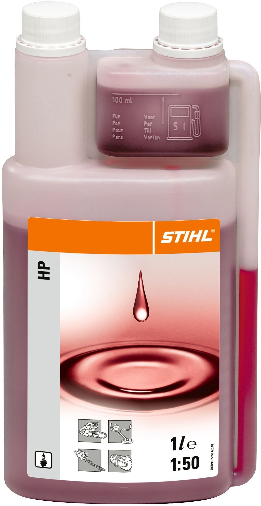 STIHL 2-Takt-Motorenöl HP, 1 l Dosierflasche (für 50 l Kraftstoff)