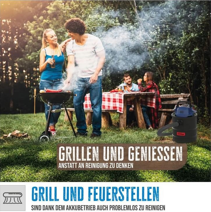 Güde Akku Aschesauger AS 18-201-05 - Modell 2025 inkl. Akku und Ladegerät