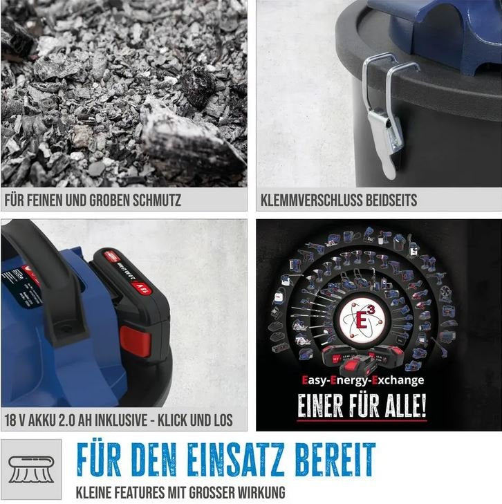 Güde Akku Aschesauger AS 18-201-05  inkl. Akku und Ladegerät