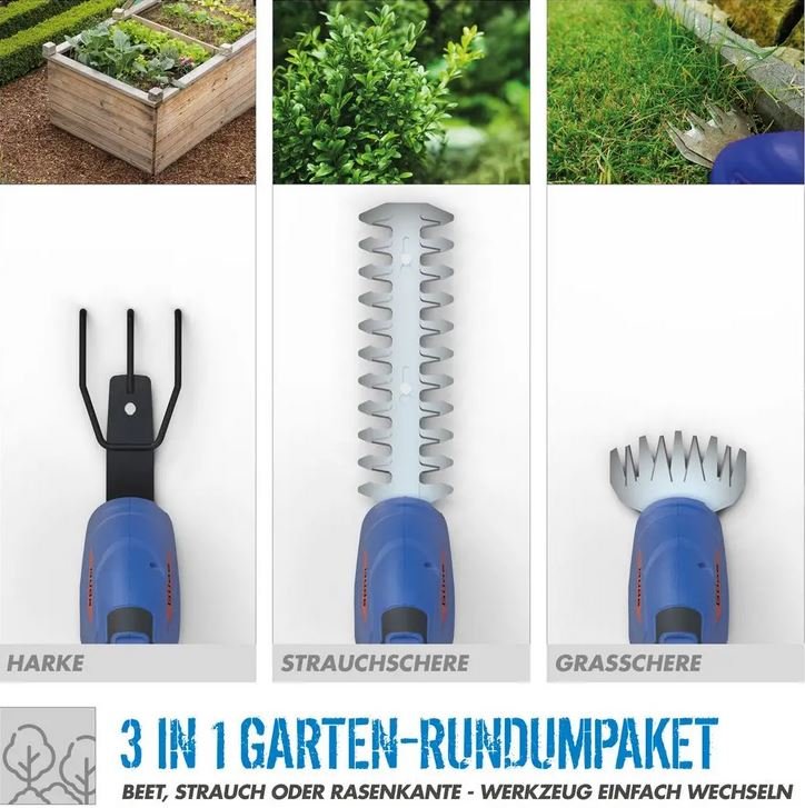 Güde Akku Gartenpflege-Set GPS 18-201-05 -  Rasenschere, Hacke und Strauchschere