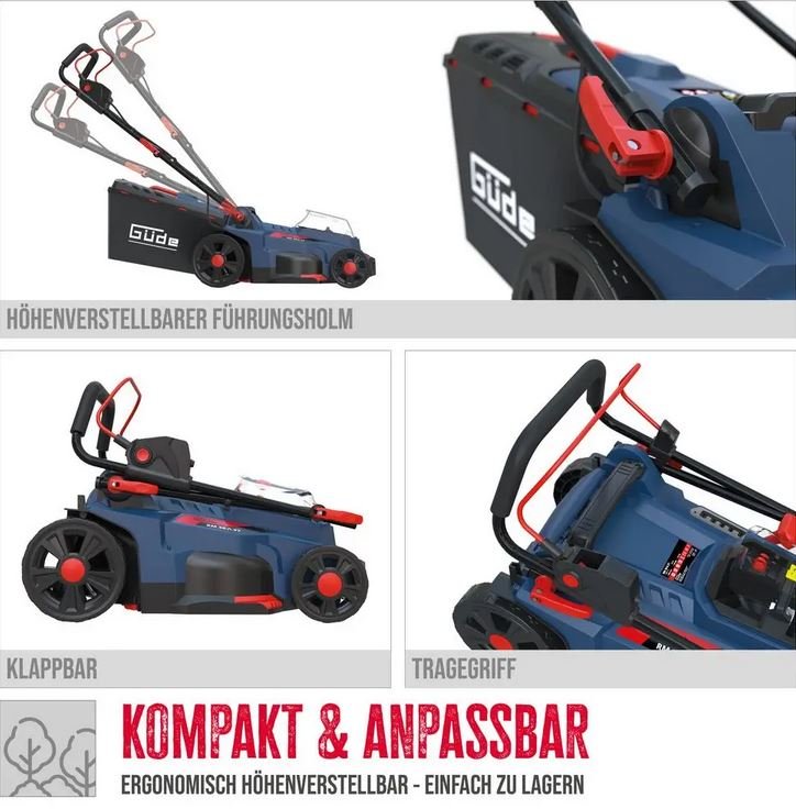 Güde Akku-Rasenmäher RM 36-402-30.37 - Modell 2025 inkl. 2x Akku und 1x Doppelladegerät