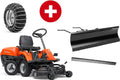 Husqvarna Frontmäher R 112C mit Mähdeck Combi 85 - Winterpaket mit Schneeschild, Gummileiste und Schneeketten - Modell 2023 - MotorLand.at