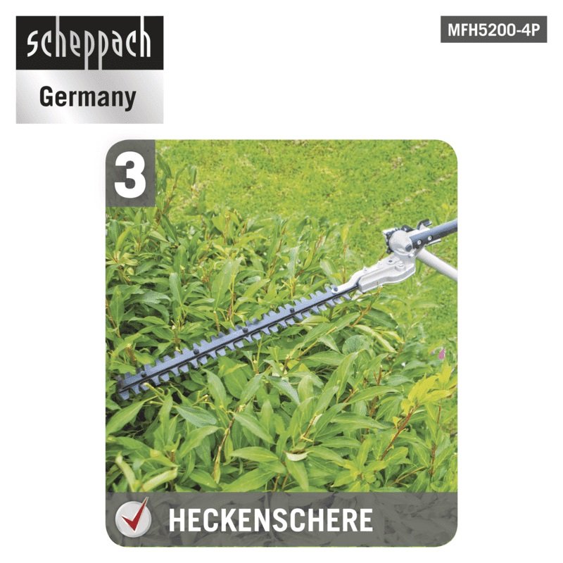 Scheppach Benzin-4 in 1 Multigartengerät MFH5200-4P