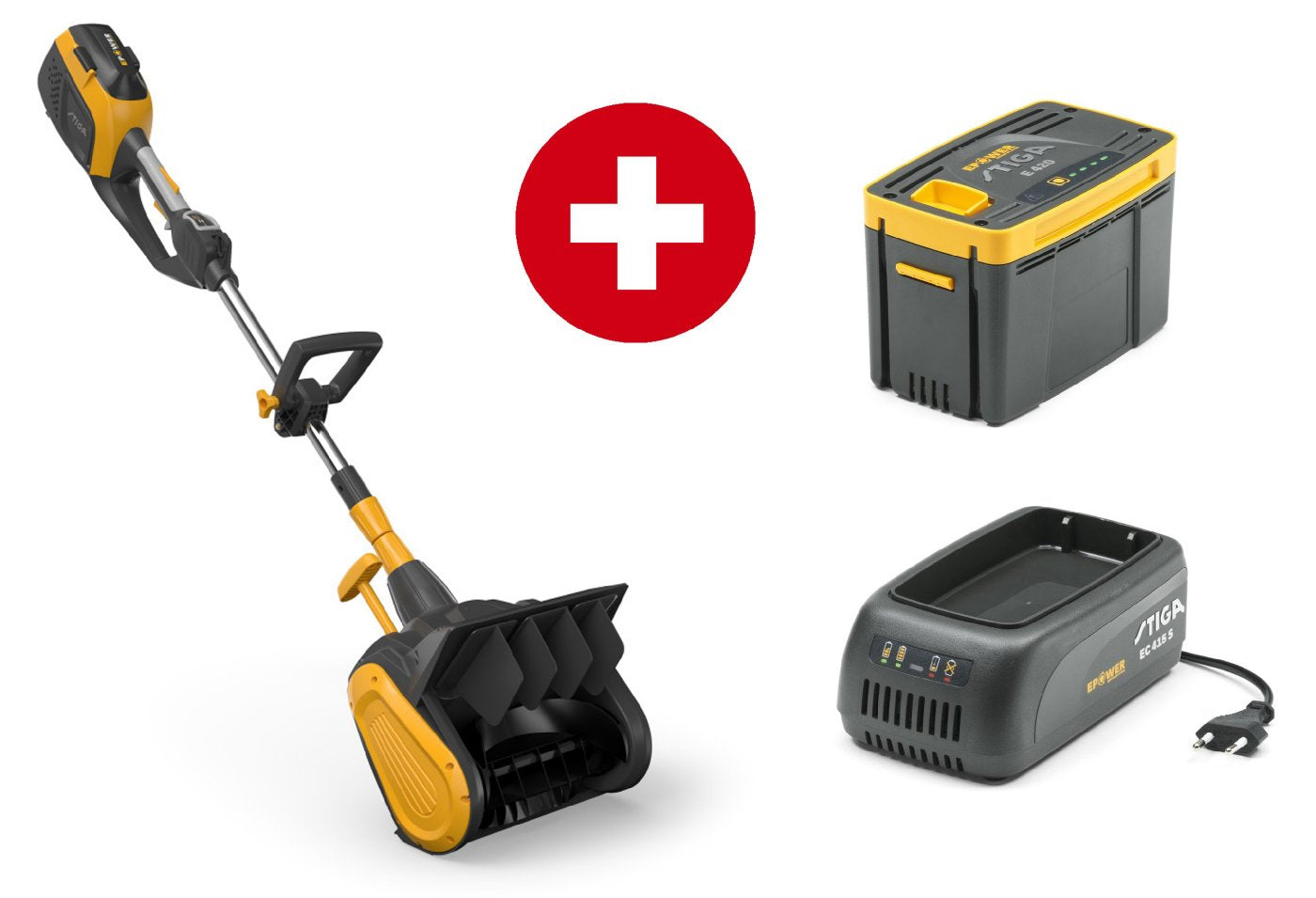 Stiga Akku Schneefräse ST 300e Kit - mit 2 Ah Akku und Ladegerät - Modell 2023